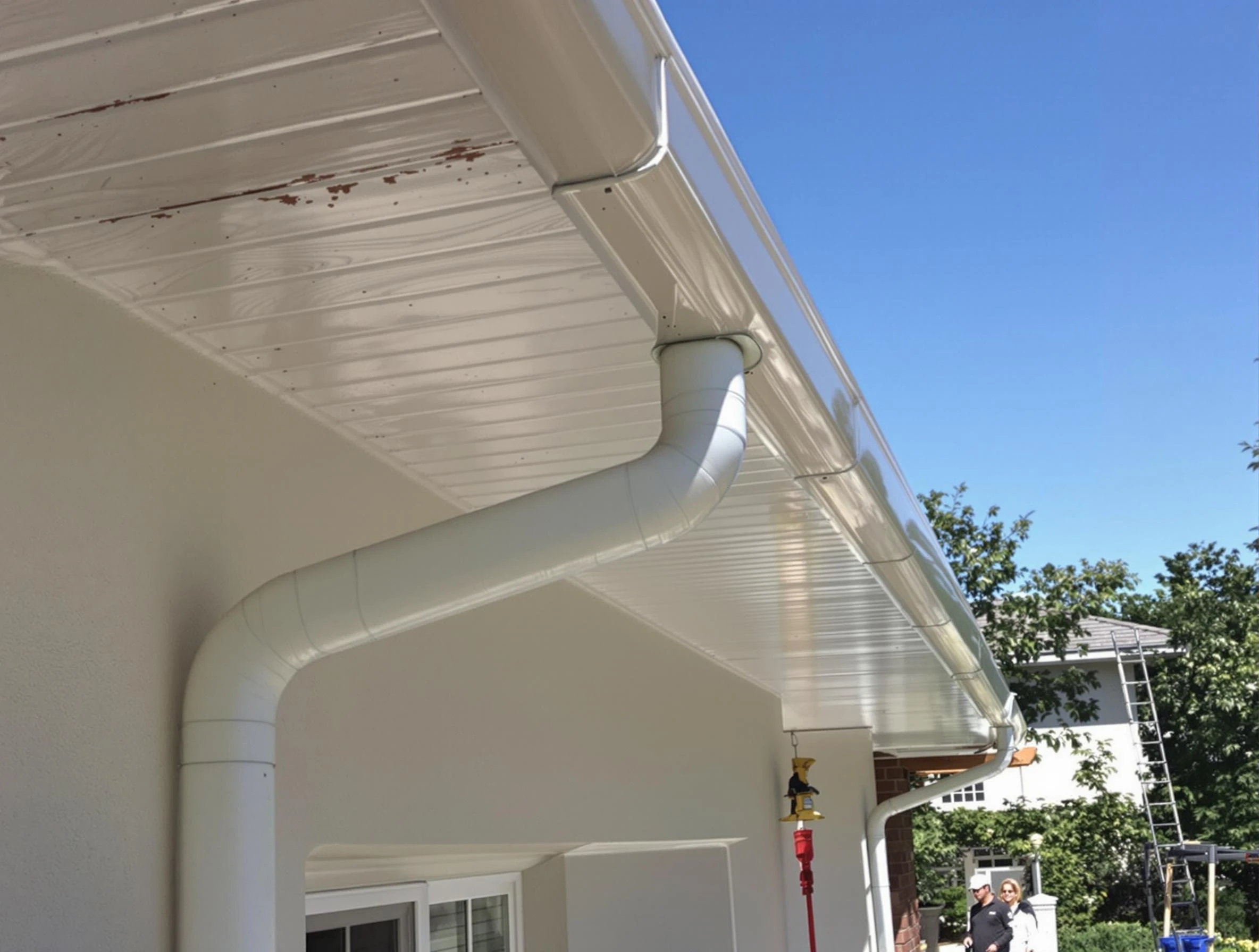 On-site seamless gutter fabrication by Strongsville Roofing Company in Strongsville, OH