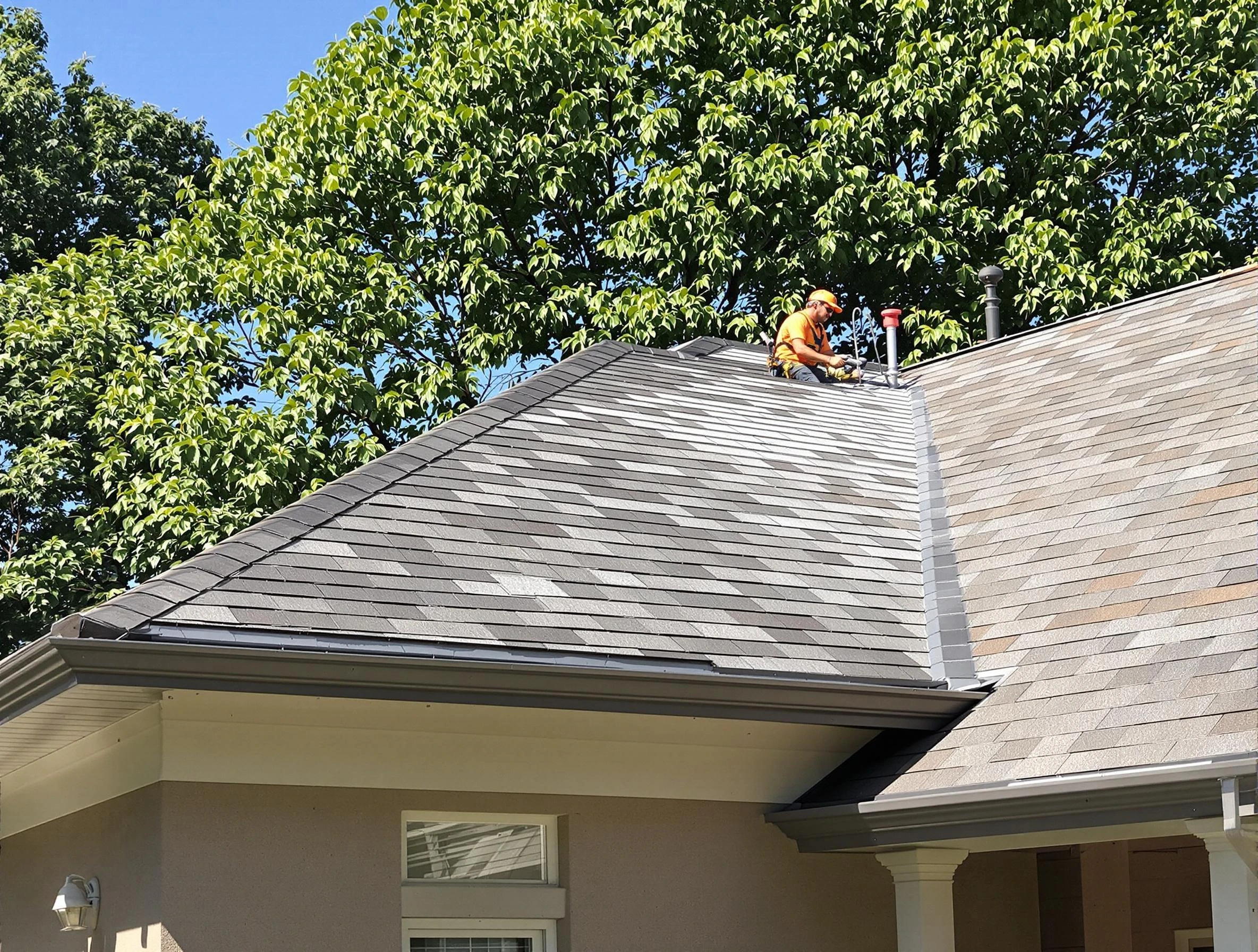 Newly completed shingle roofing by Strongsville Roofing Company in Strongsville, OH
